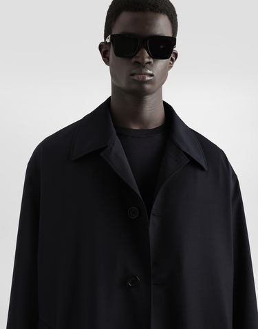 Trenchcoat Dolce & Gabbana Dolce & Gabbana Single-Breasted Wool Trench Coat Mørkeblå | G036CTFURK8B3681, 3