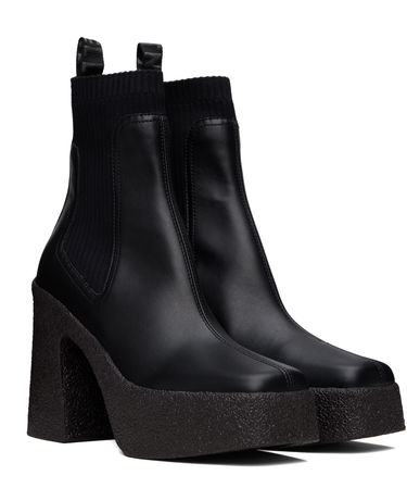 Sokker Stella McCartney Stella McCartney Skyla Heeled Sock Chelsea Boots Sort | 810440APADE0, 3