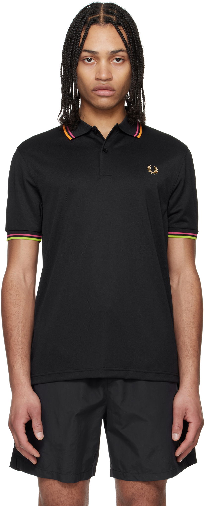Polo skjorte Fred Perry Fred Perry On Court Twin Tipped Polo Sort | M9839