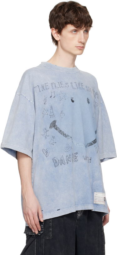 T-shirt Maison MIHARA YASUHIRO Maison MIHARA YASUHIRO Bleached Smily Face Print T-Shirt Grå | A14TS622, 4