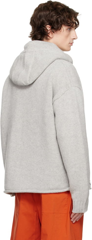 Sweatshirt JW Anderson Anchor Embroidery Zip Hoodie Grå | KW1429-YN0412, 2