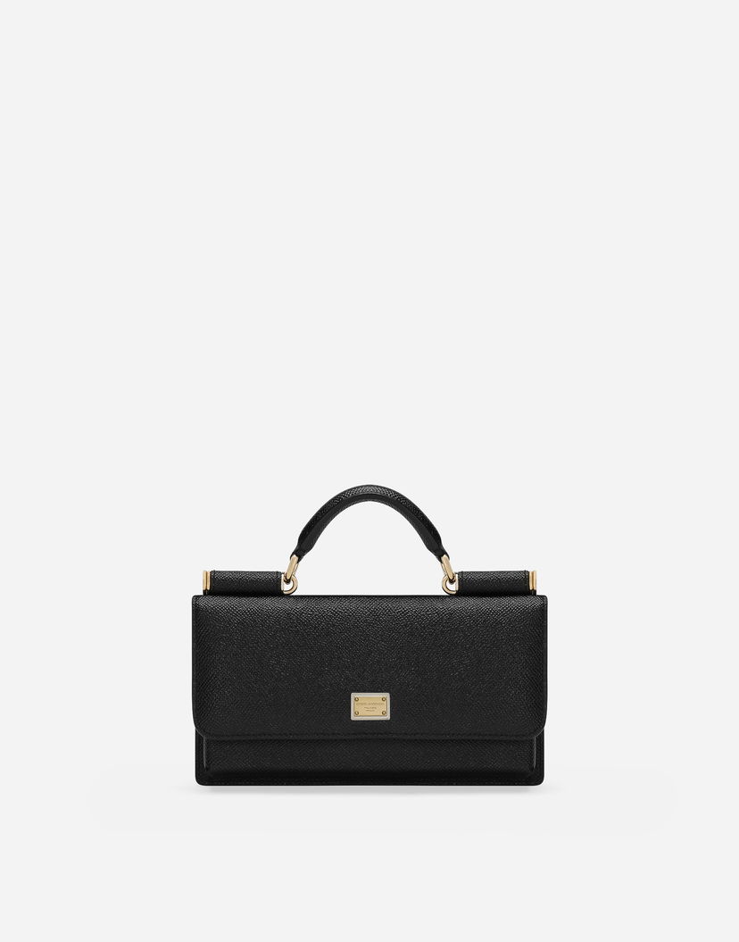 Håndtaske Dolce & Gabbana Dolce & Gabbana Dauphine Print Calfskin Mini Bag Sort | BI3280A100180999