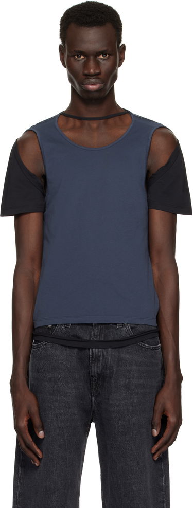 Tanktop Eckhaus Latta Eckhaus Latta Navy Hugging T-Shirt Blå | 1203-EL-PS25-B - BLACKBERRY, 0