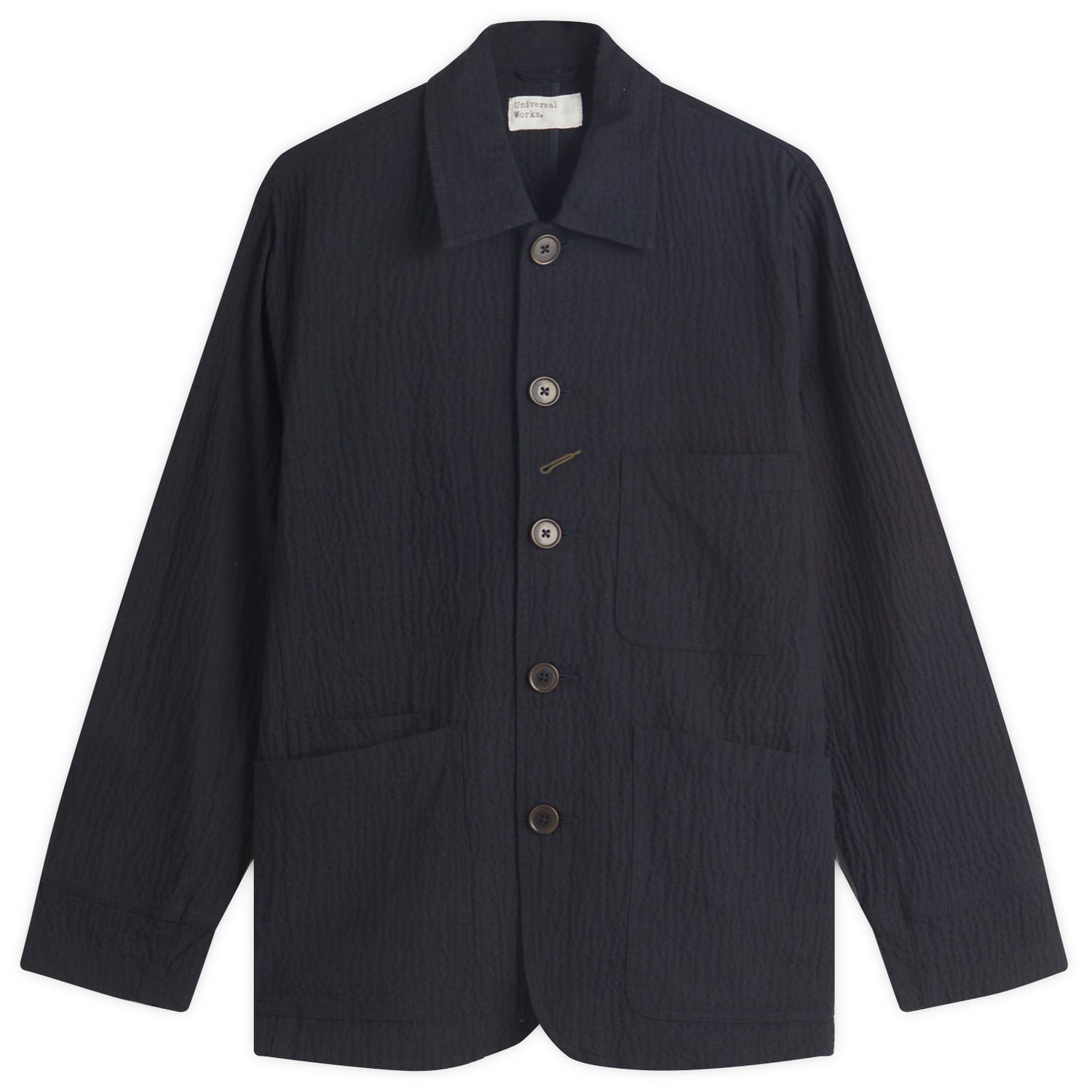 Jakke Universal Works Bakers Jacket Seersucker Mørkeblå | 32112-DKN, 1