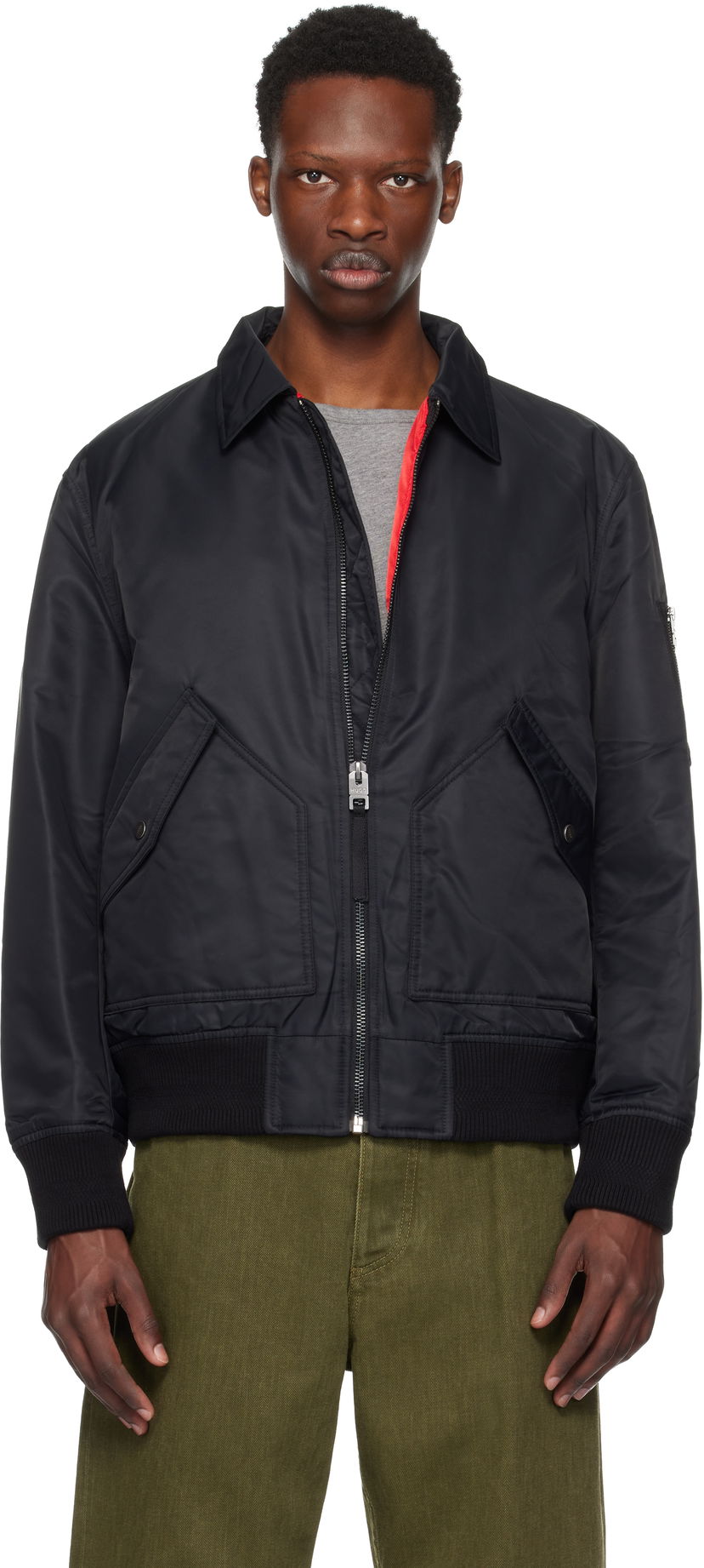 Bomberjakke BOSS HUGO Recycled Nylon Bomber Jacket Sort | 50541604