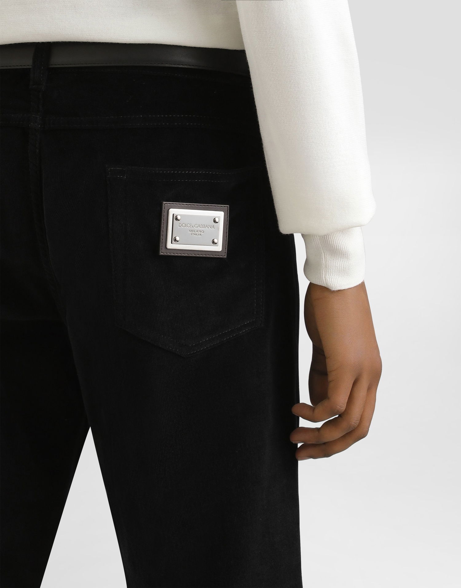 Bukser Dolce & Gabbana Dolce & Gabbana Cotton And Cashmere Regular Trousers Sort | GYJCCTGJ589N0000, 1