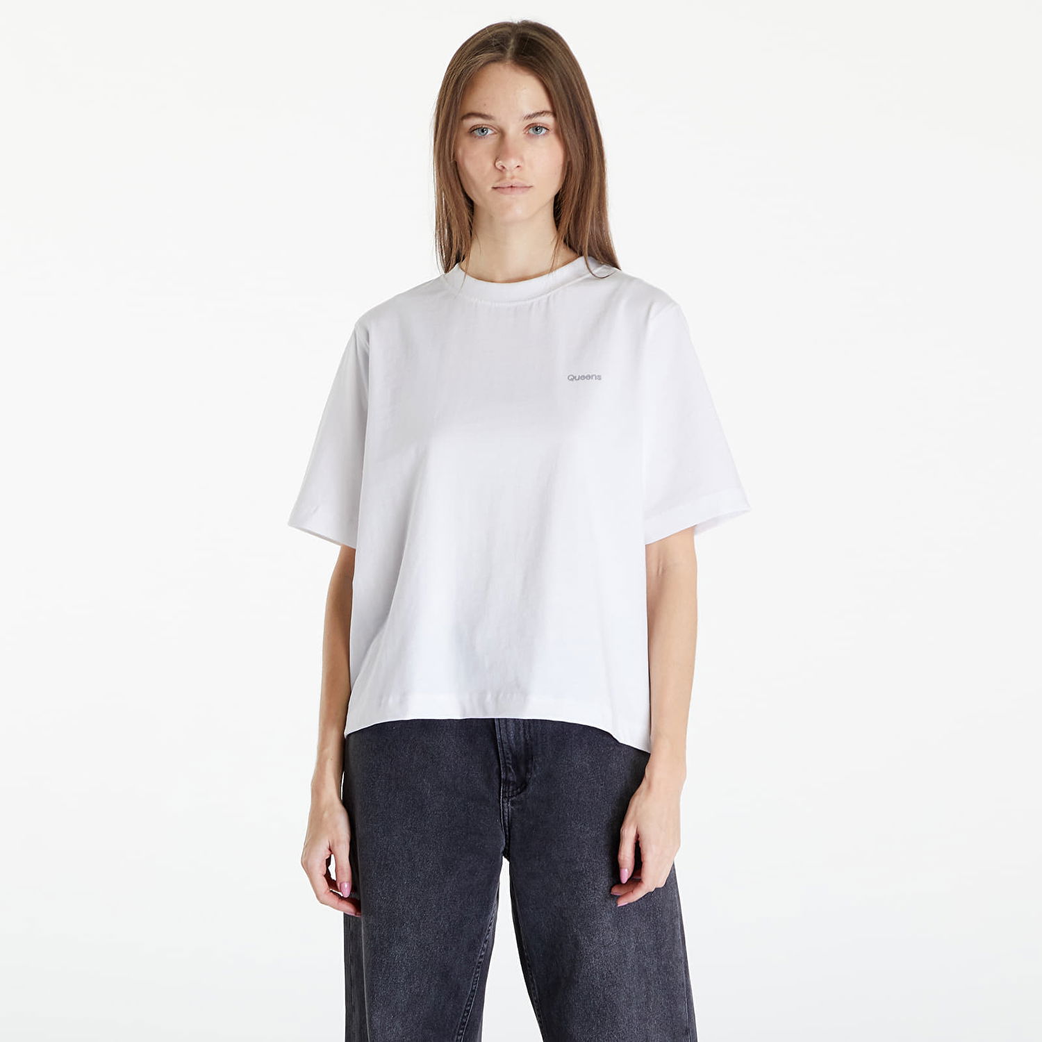 T-shirt Queens Essential T-Shirt With Contrast Print White Hvid | QNS_018, 0