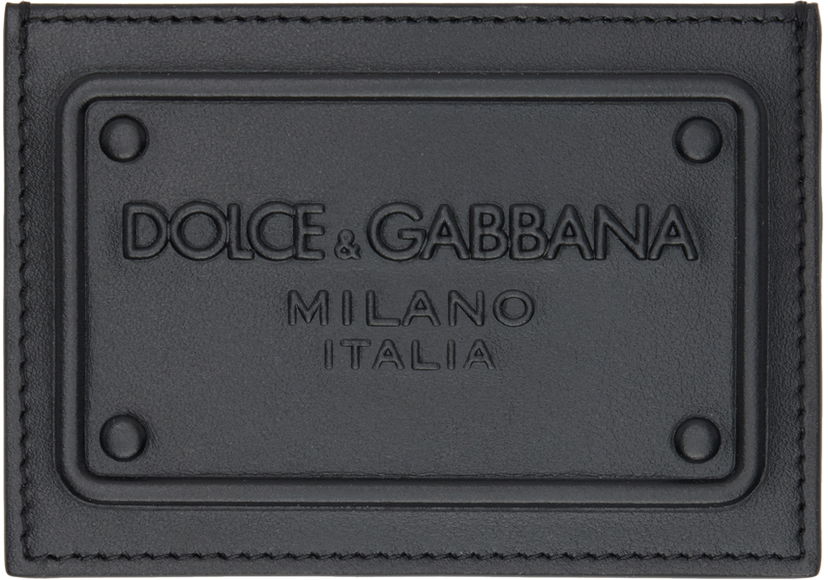 Tegnebog Dolce & Gabbana Black Embossed Card Holder Sort | BP3239AG218