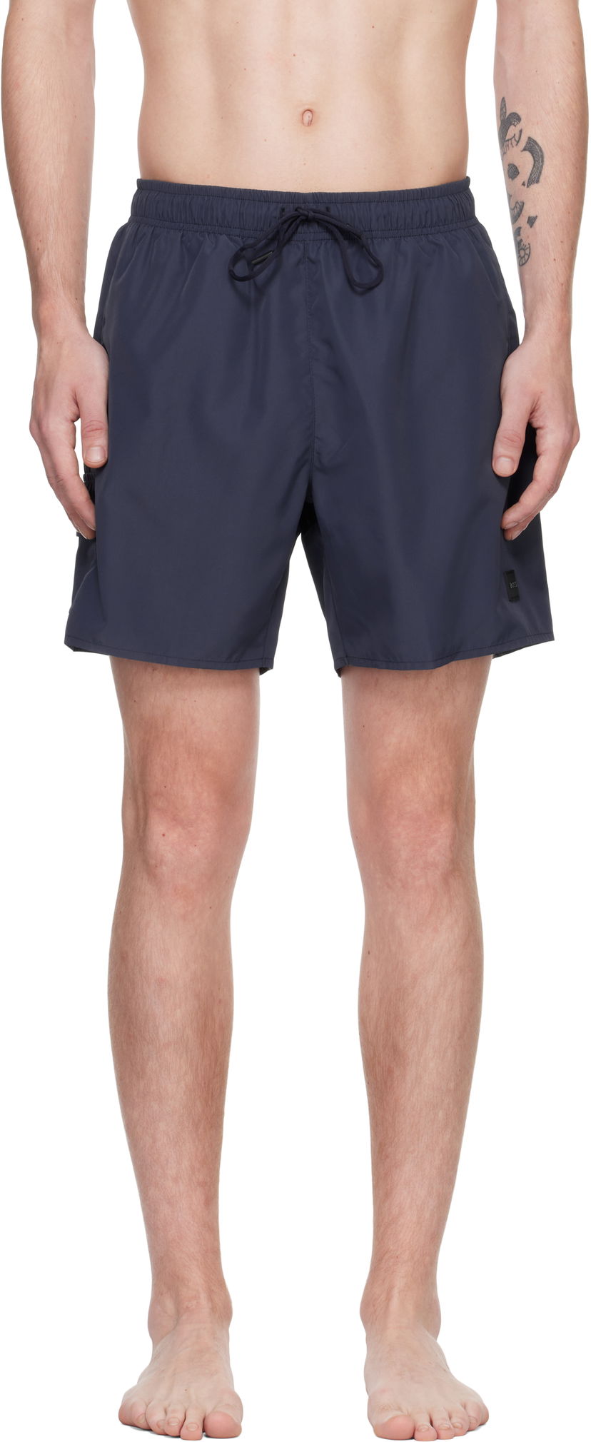 Badetøj BOSS Swim Shorts With Flap Pockets Mørkeblå | 50534319