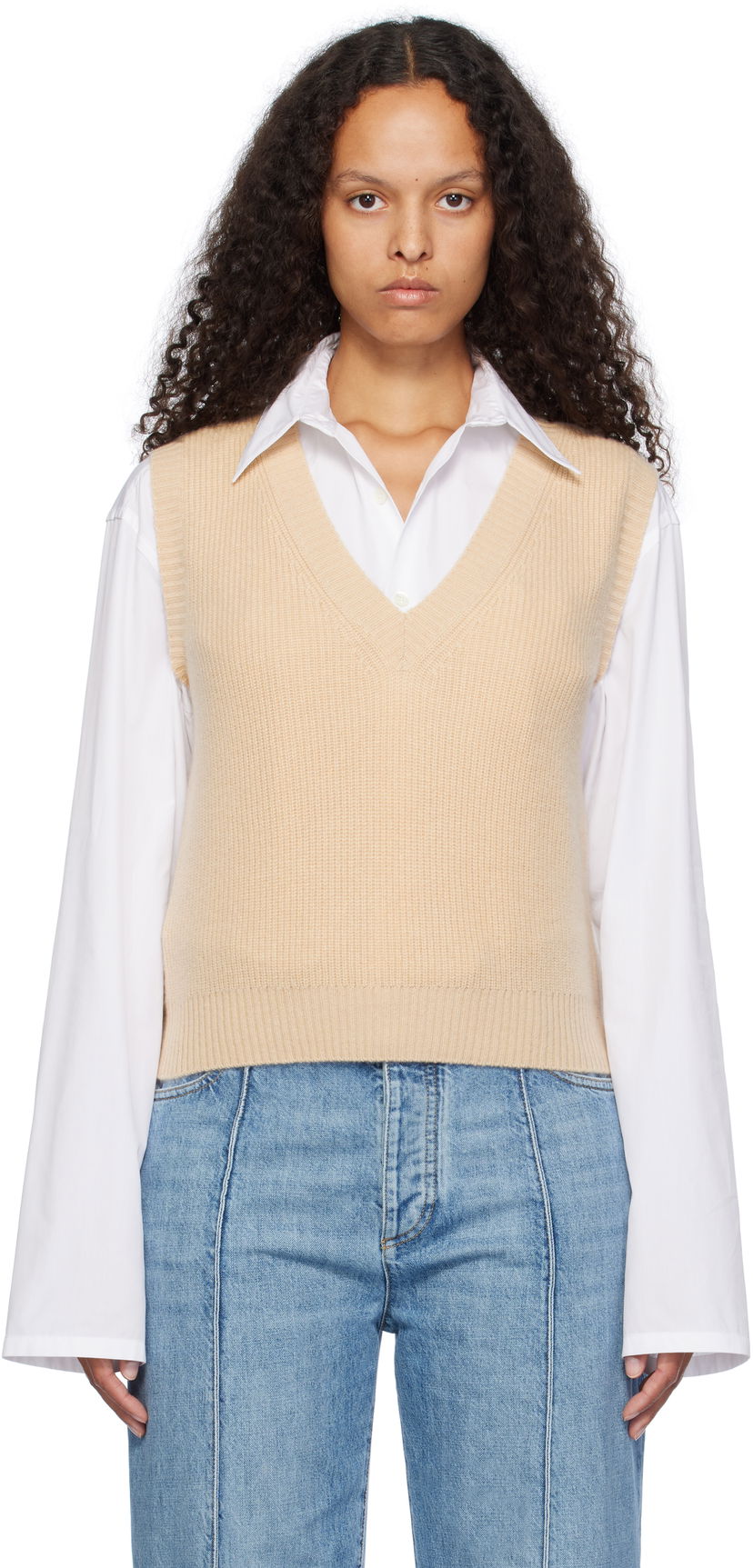 Sweater Max Mara Weekend Knit Vest Beige | 2425356032600 MM02263