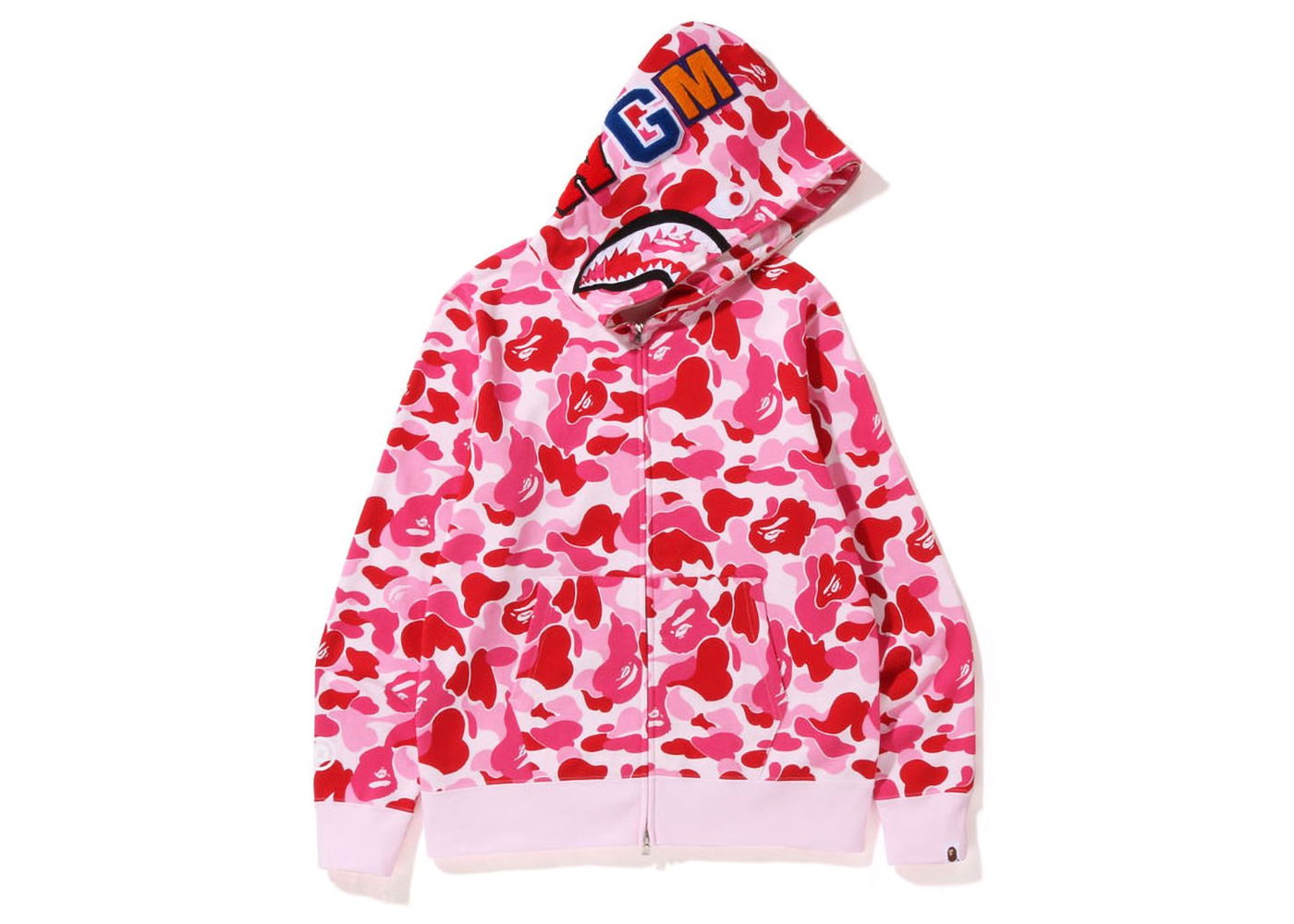 Sweatshirt BAPE Big ABC Camo Shark Full Zip Hoodie Lyserød | 1I80-115-011, 0