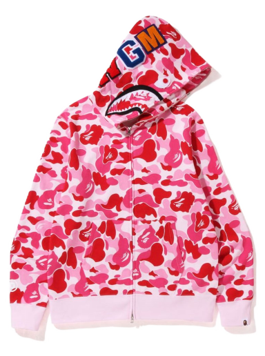 Sweatshirt BAPE Big ABC Camo Shark Full Zip Hoodie Lyserød | 1I80-115-011