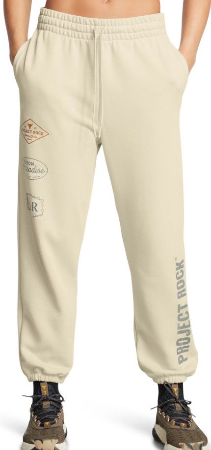 Joggingbukser Under Armour Project Rock Heavyweight Pants Beige | 1386445-273