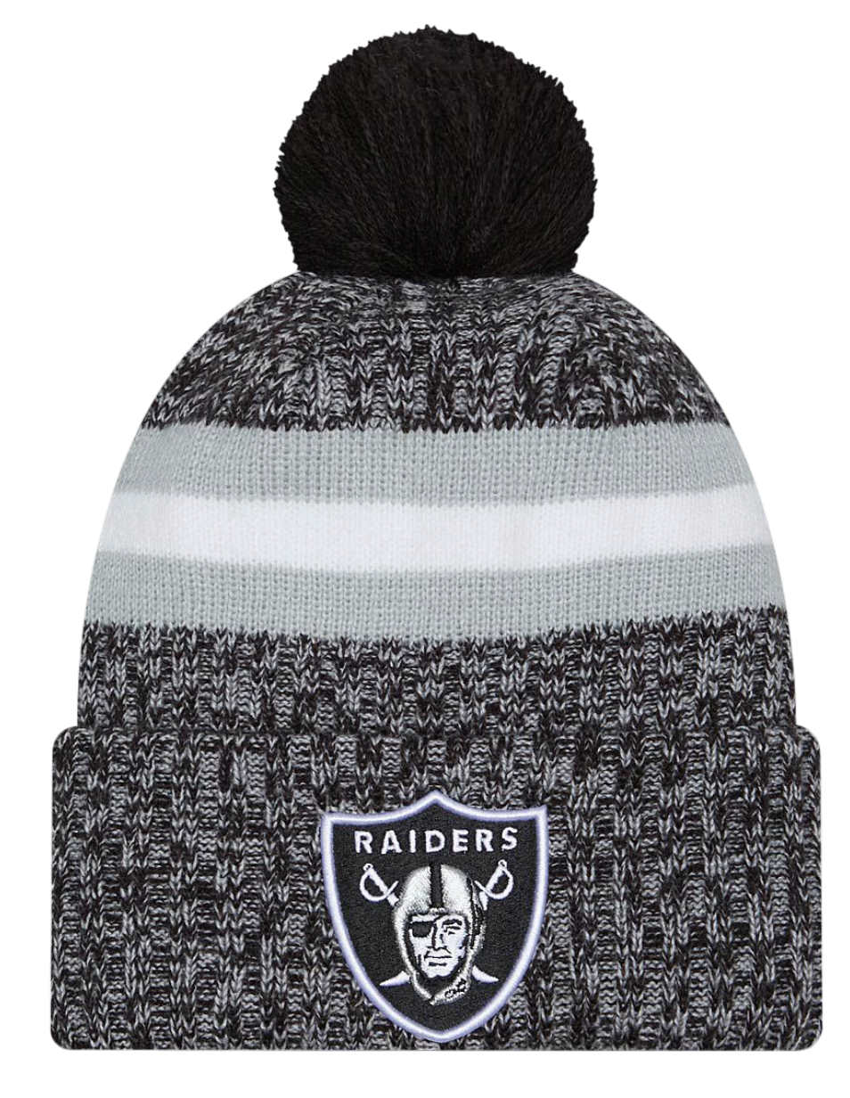 Beanie New Era New Era Las Vegas Raiders Knit Beanie with Pom Grå | 60407594-60407594, 0