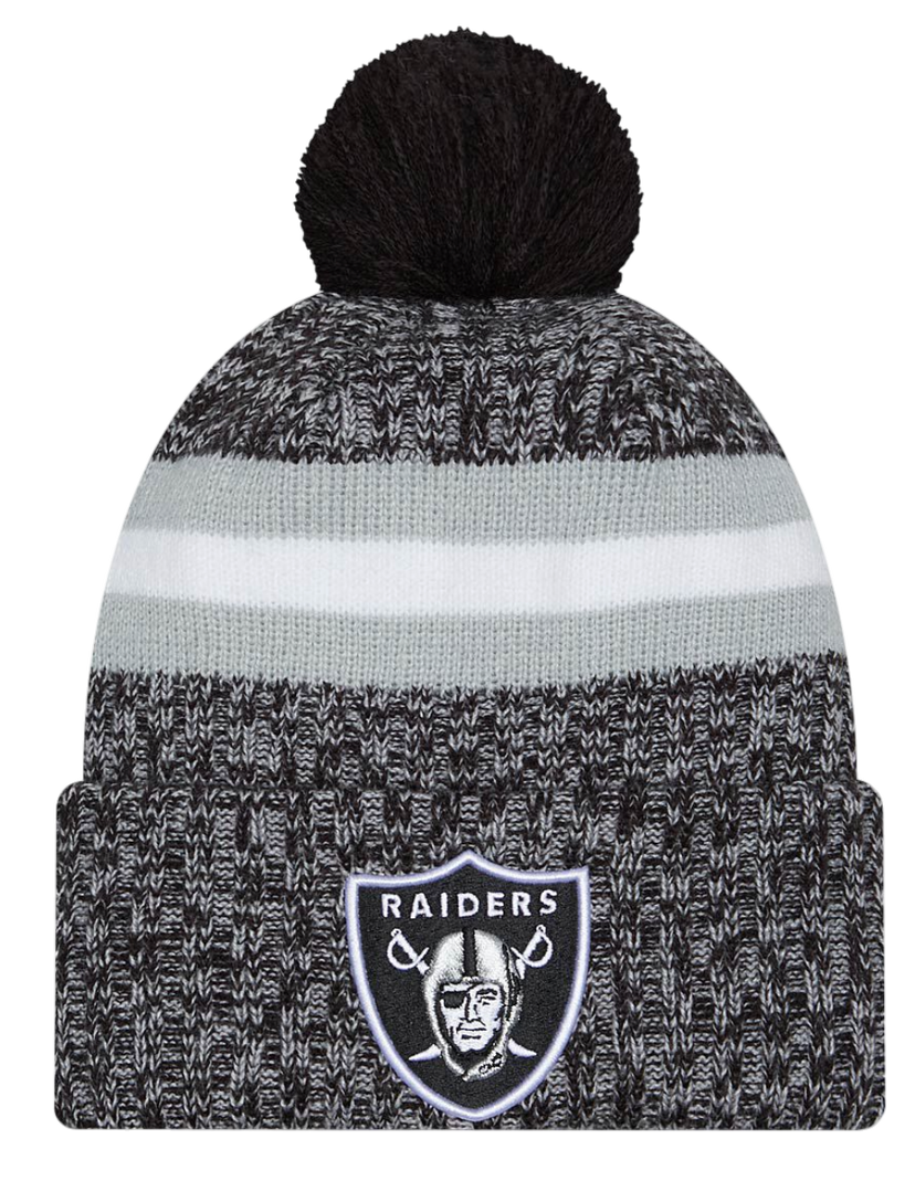 Beanie New Era New Era Las Vegas Raiders Knit Beanie with Pom Grå | 60407594-60407594