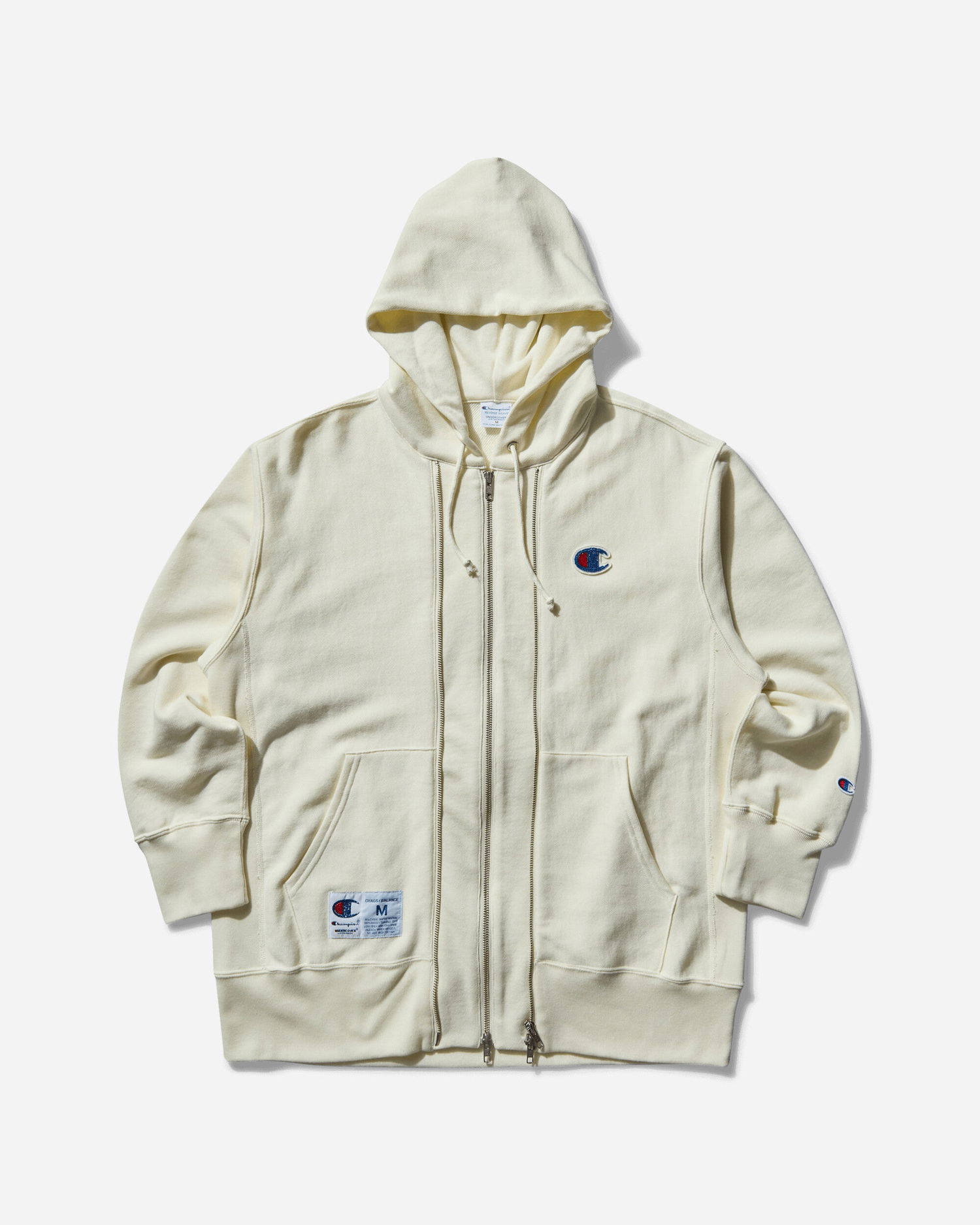 Sweatshirt UNDERCOVER Reverse Weave Double Zip Hoodie Beige | UC1E4811 001, 1