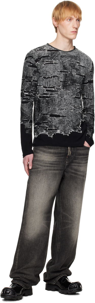 Sweater Diesel Diesel K-Cadmo Distressed Graphic Longsleeve Sort | A18119-0AFBV-900, 3
