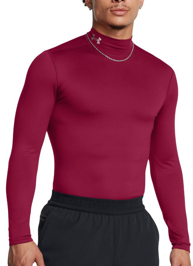 T-shirt Under Armour Elite Mock Long Sleeve Compression Shirt Rød | 1386942-625