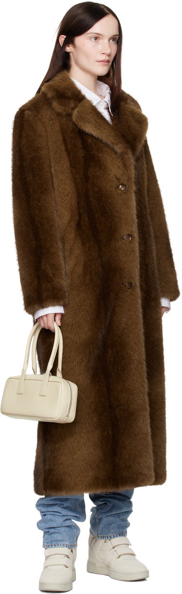 Frakker STAND STUDIO Nora Faux-Fur Coat Brun | 66410-9019, 3
