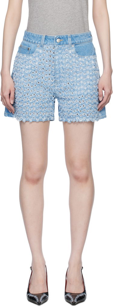 Shorts Stella McCartney Mid-Rise Bouclé Shorts Blå | 6D03673SQH06, 0