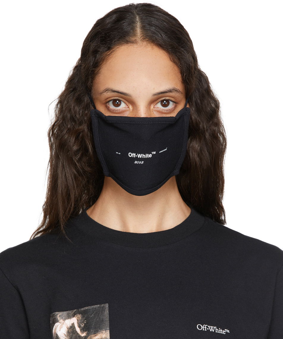 Tøj Off-White Black Logo Mask Sort | OMRG002E20FAB0021001, 0