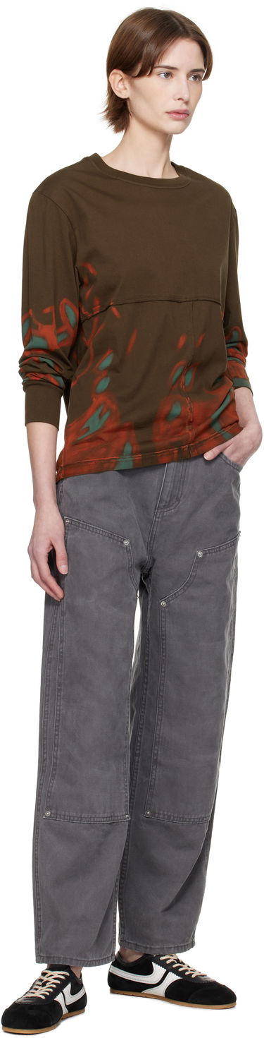 T-shirt Eckhaus Latta Eckhaus Latta Lapped Long Sleeve T-Shirt Brun | 302-EL-PS25-O -, 3
