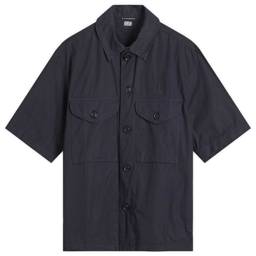 Skjorte C.P. Company C.P. Company Boxy Short Sleeve Shirt Mørkeblå | 18CMSH236A-005328G-BLU