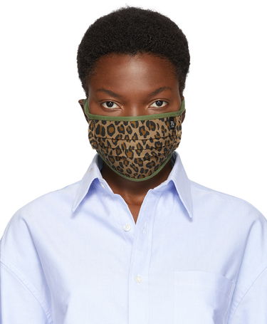 Tørklæde R13 R13 Leopard Print Pleated Face Mask Brun | R13AMSK2-4, 0