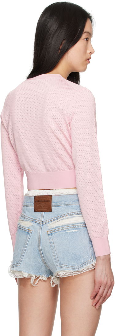 Sweater Alexander Wang alexanderwang.t Cropped Athletic Mesh Cardigan Lyserød | 4KC2253016, 2