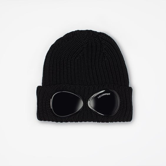 Beanie C.P. Company Merino Wool Goggle Beanie Sort | 15CMAC122A-999, 0