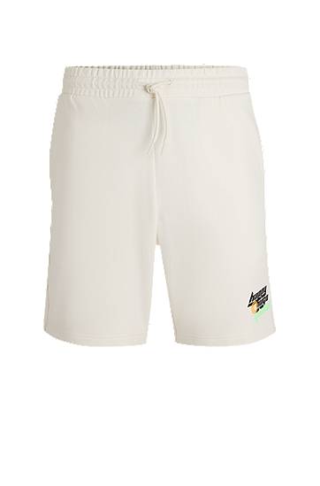 Shorts BOSS Happy HUGO Cotton Terry Shorts Hvid | 50536107