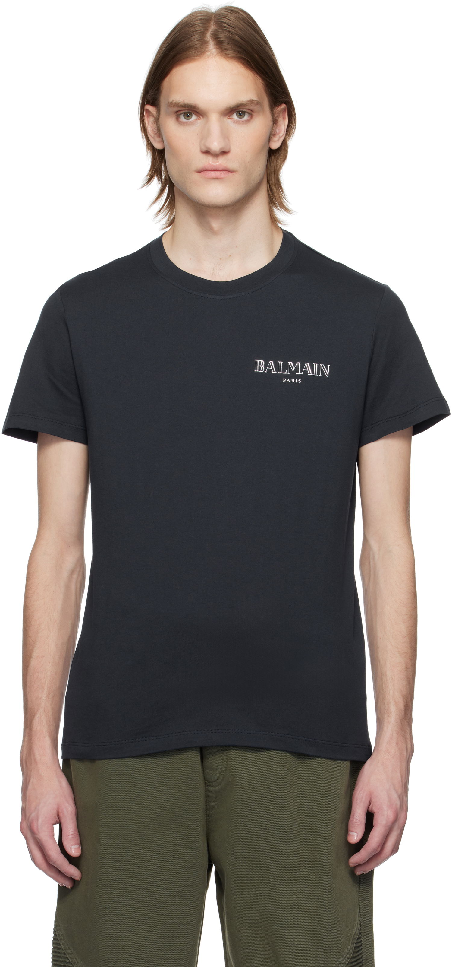 T-shirt Balmain Balmain Vintage Gel T-Shirt Sort | EH0EF000BC98, 0