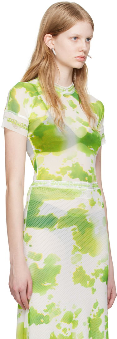 T-shirt Ottolinger Ottolinger Exclusive Tie-Dye Mesh T-Shirt Grøn | 100117, 1