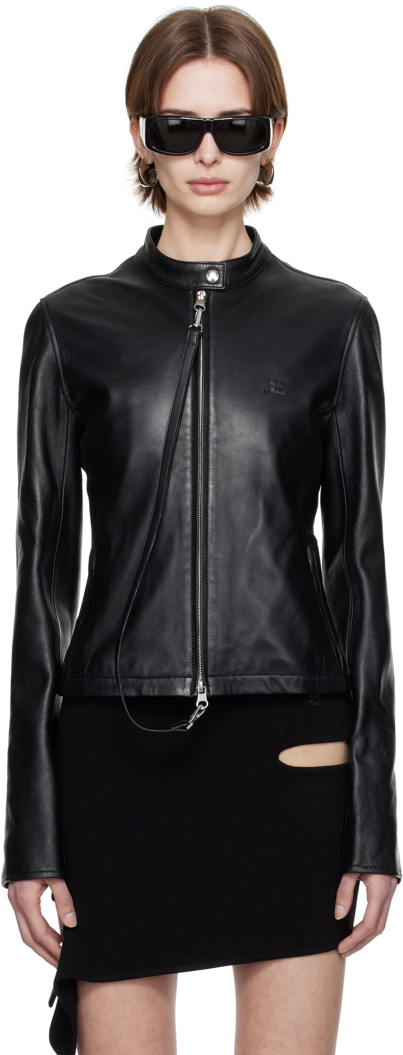 Jakke Courrèges Courrèges City Leather Jacket Sort | 125LBL257CV0005