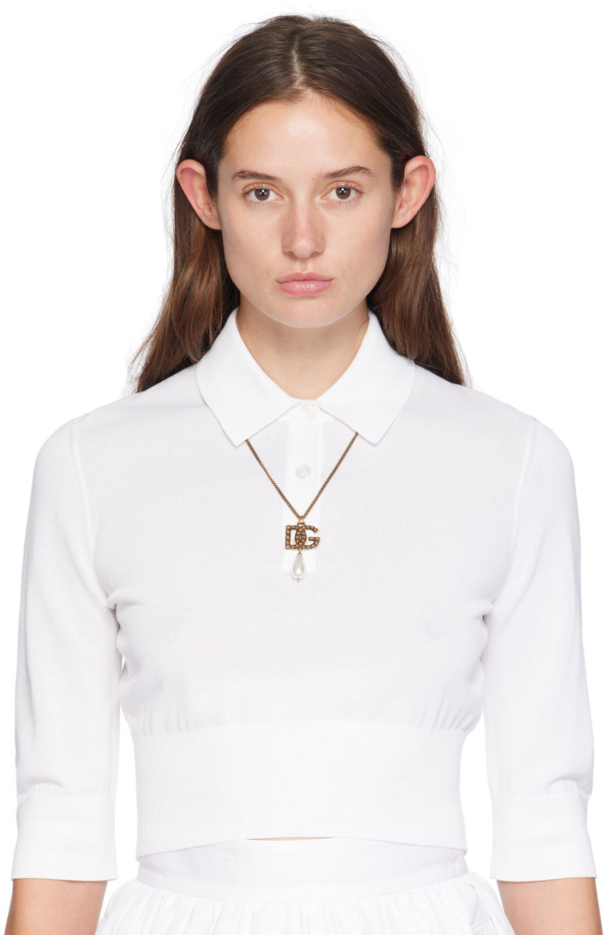 Halskæde Dolce & Gabbana Dolce & Gabbana Pendant & Pearl Necklace Metalisk | WNQ6L1 W1111, 1