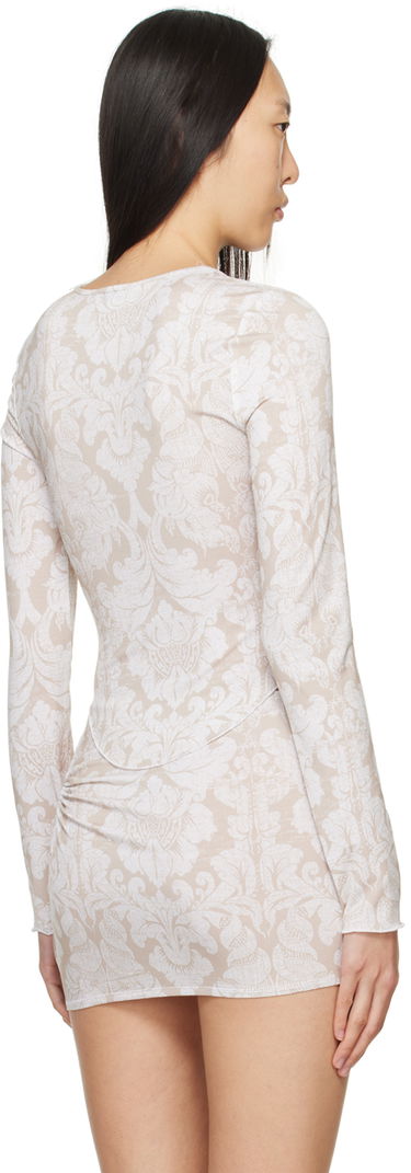 Kjole Miaou Miaou Etta Long Sleeve Top and Mini Skirt Set Beige | 7130TJBBAT, 2