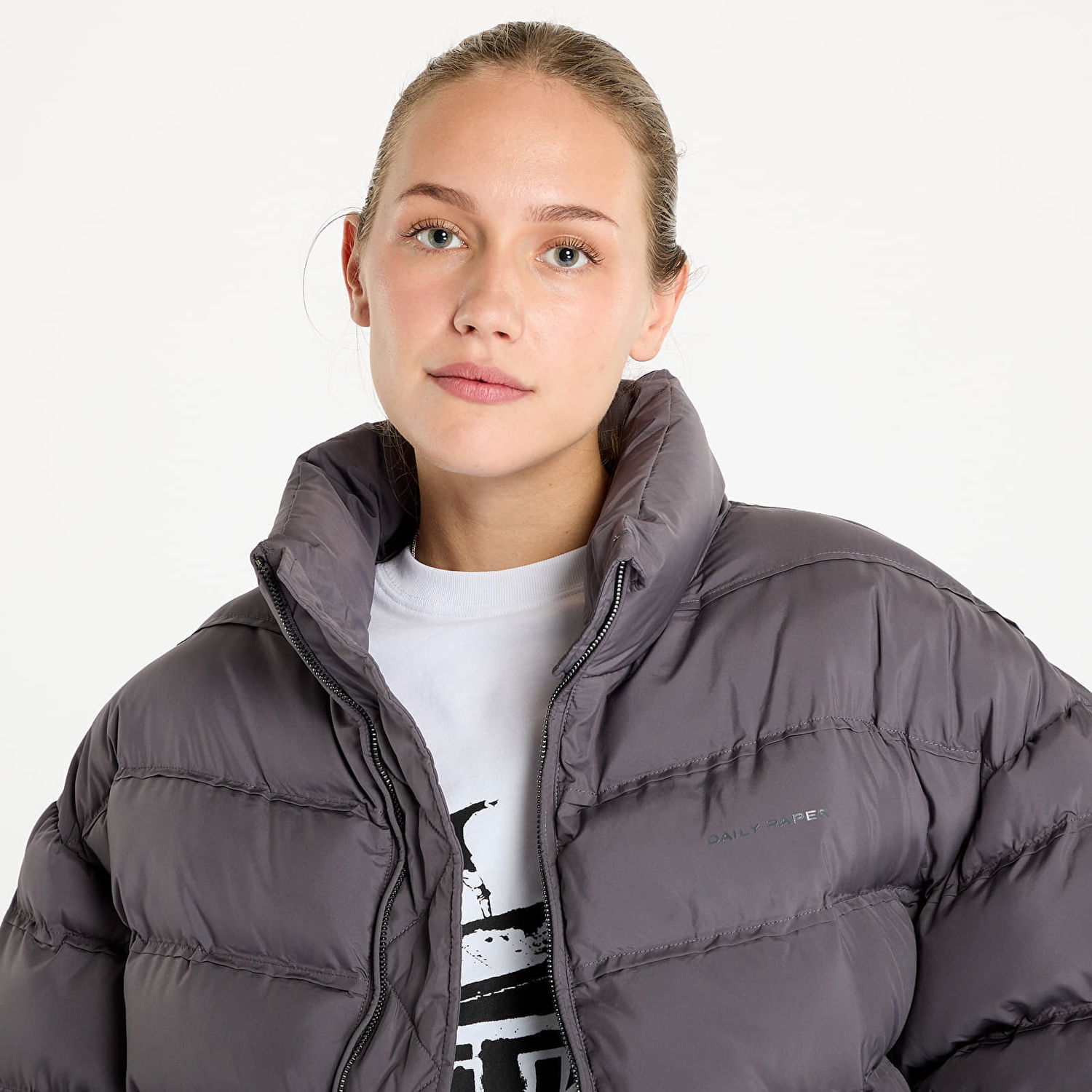 Puffer jakke DAILY PAPER Sela Puffer Jacket Rabbit Grey Grå | 2421059, 1