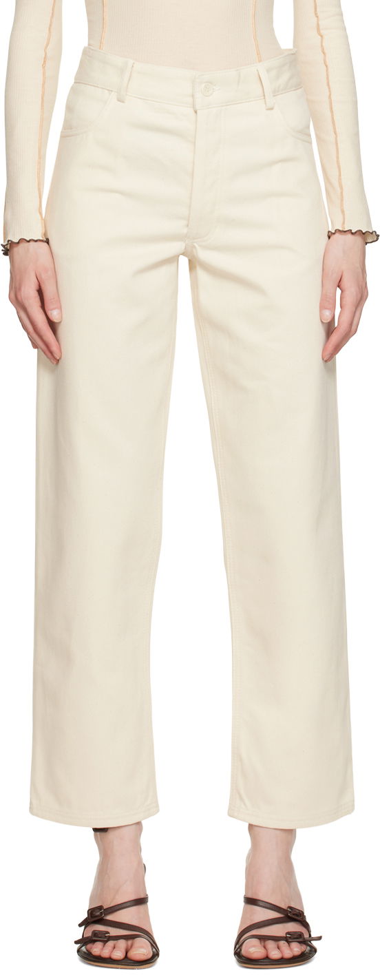 Jeans Baserange Indre High-Rise Straight-Leg Jeans Beige | TRIN-CC-SP23