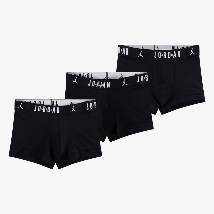 Undertøj og sokker Jordan Jordan Mens Flight Cotton 3-Pack Trunk Black M Sort | JM0693-023