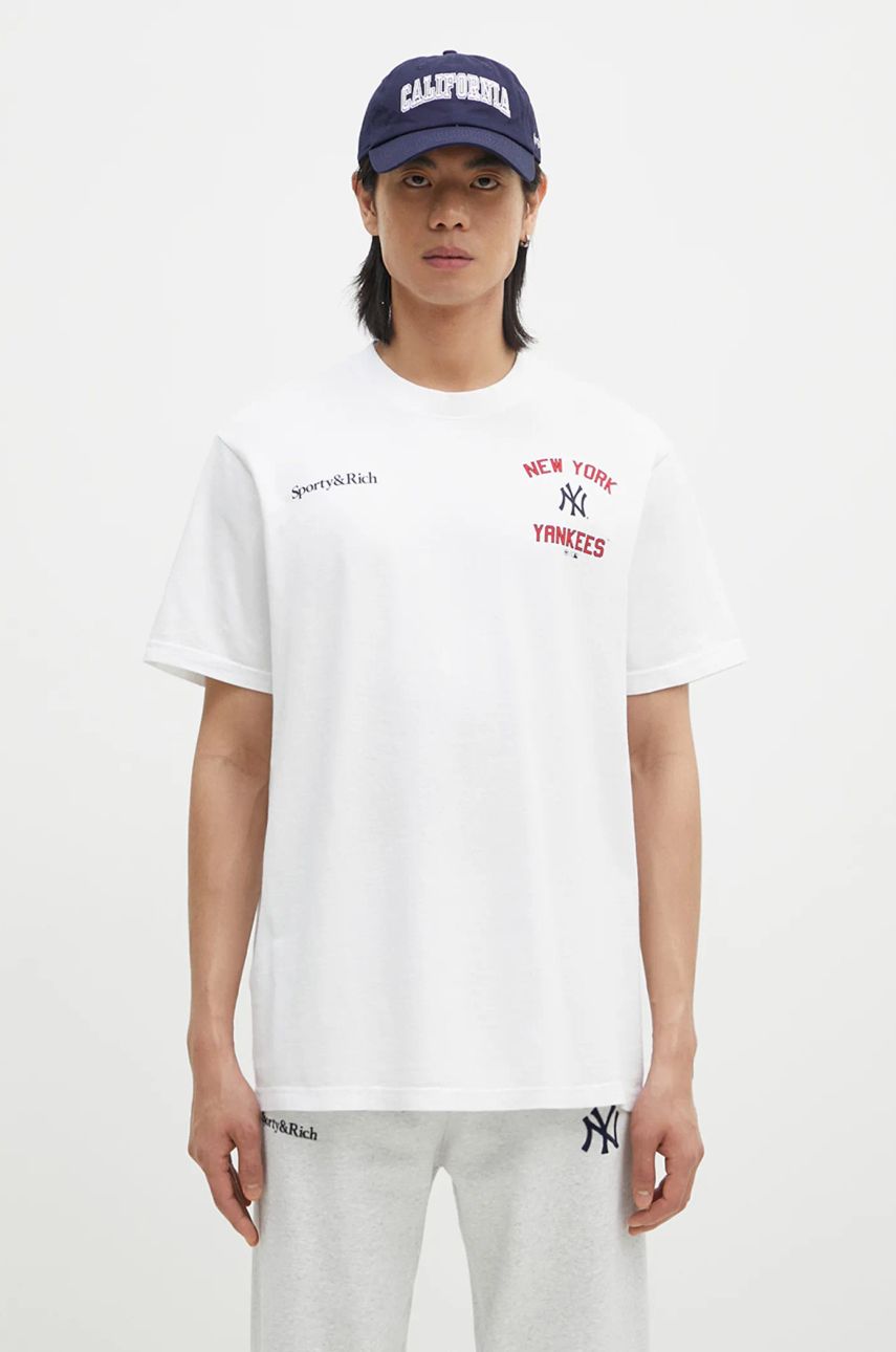 T-shirt Sporty & Rich New York Yankees Graphic Print T-Shirt Hvid | TO043505300WH01, 0