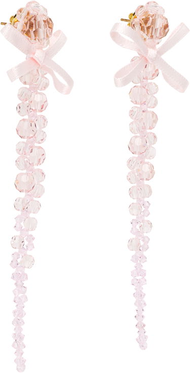 Øreringe Simone Rocha Simone Rocha Petite Bow Drip Faceted Crystal Bead Earrings Beige | ERG547 0903, 2