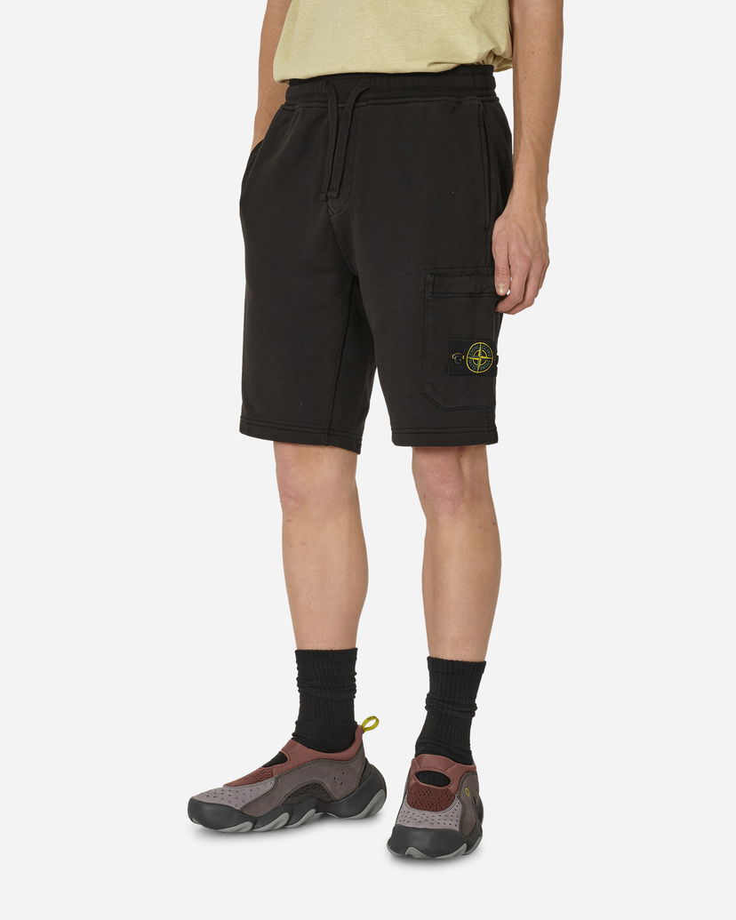 Shorts Stone Island Garment Dyed Cotton Fleece Shorts Black Sort | 801564651 A0029