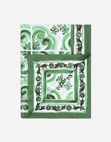 Tilbehør Dolce & Gabbana Dolce & Gabbana Set of 2 Cotton Sateen Pillowcases with Green Tile Print Grøn | TCES02TCAKFUV009, 2