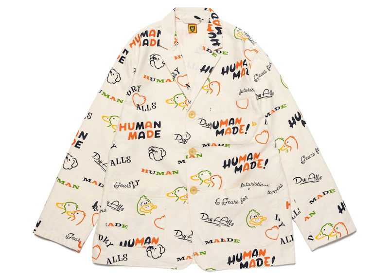 Jakke Human Made Duck Printed Jacket Beige | HM25JK009