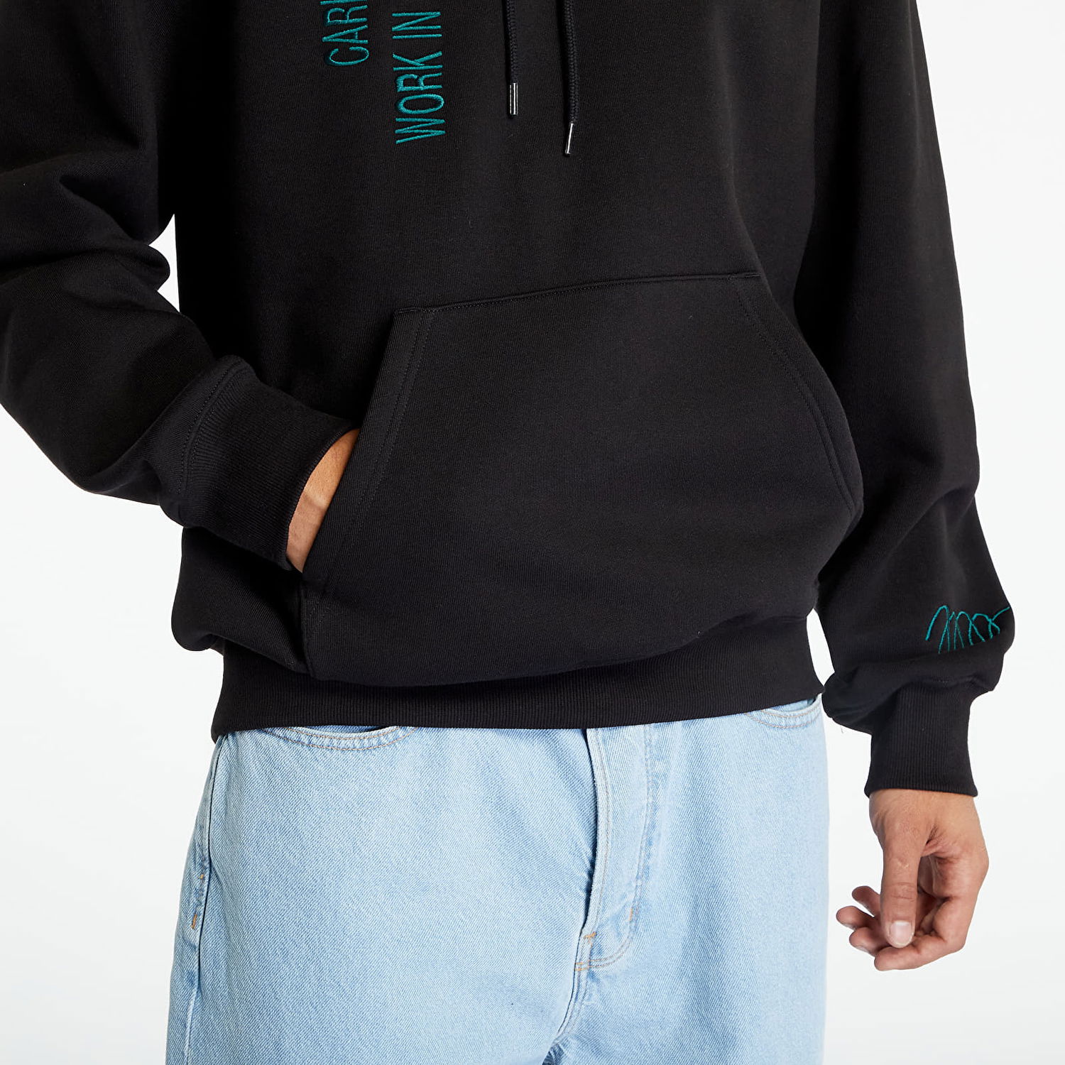 Sweatshirt Carhartt WIP Hooded Signature Sweat Black Sort | I032164.89XX, 1