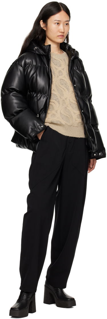 Puffer jakke Stella McCartney Stella McCartney Faux-Leather Puffer Jacket Sort | 6800773BU393, 3