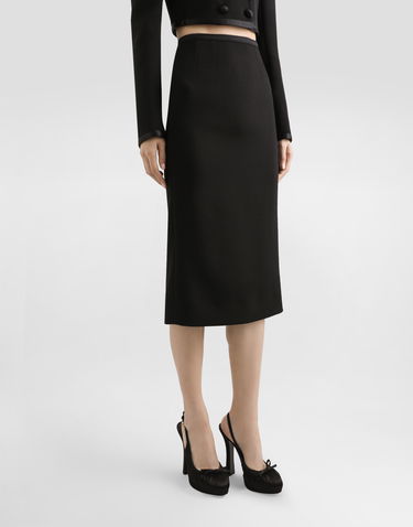 Nederdel Dolce & Gabbana Dolce & Gabbana Wool Crepe Calf-Length Pencil Skirt Sort | F4BBPTFUBD2N0000, 3
