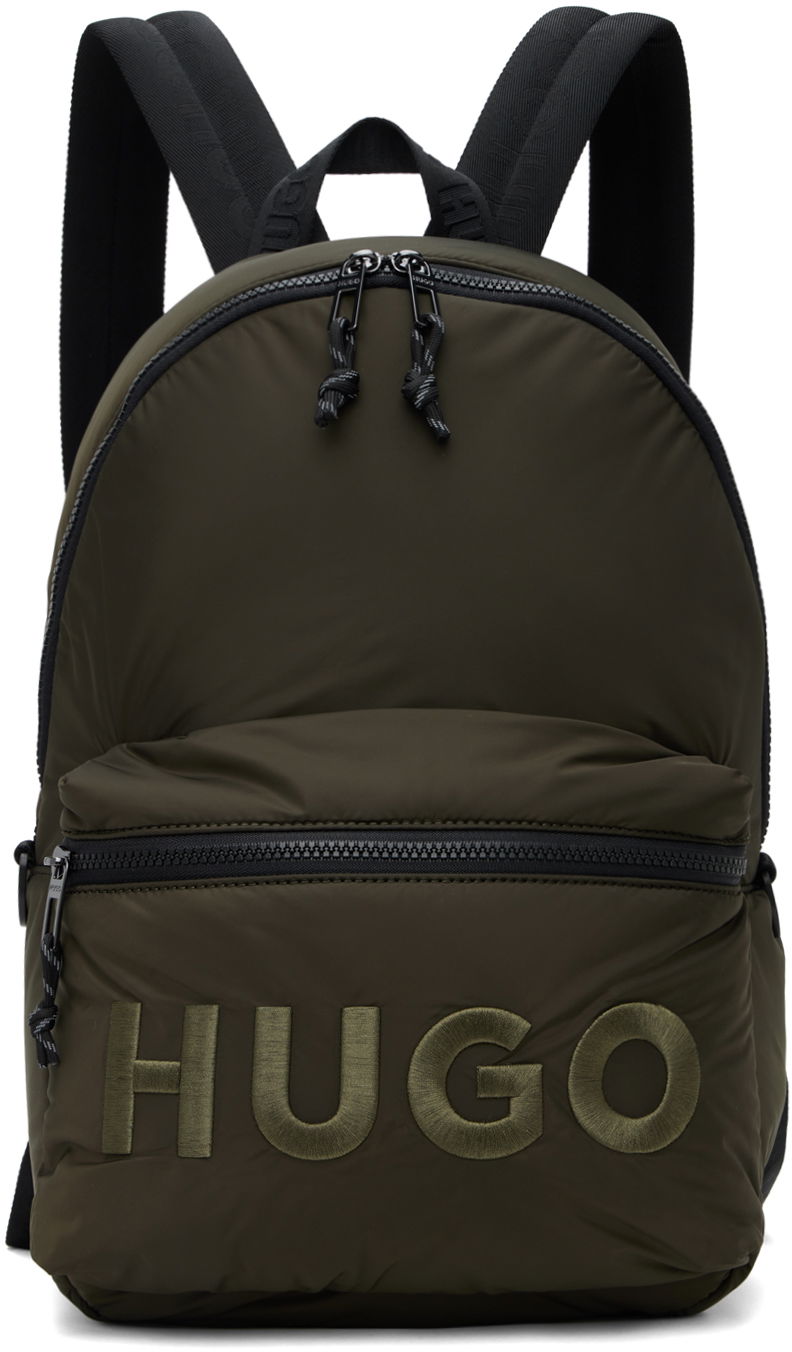 Rygsæk BOSS Embroidered Logo Backpack Grøn | 50529437