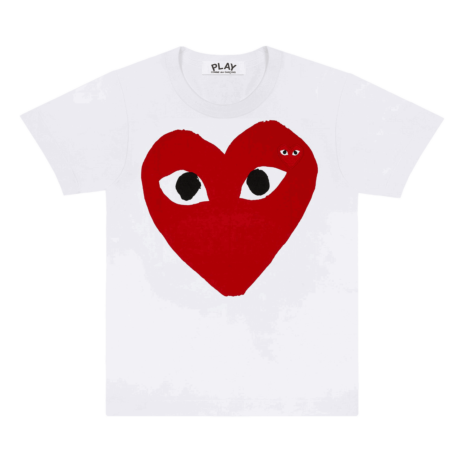T-shirt Comme des Garçons PLAY Heart Emblem T-Shirt Hvid | AZ T025 051 1, 0