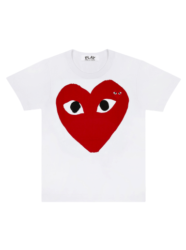 T-shirt Comme des Garçons PLAY Heart Emblem T-Shirt Hvid | AZ T025 051 1